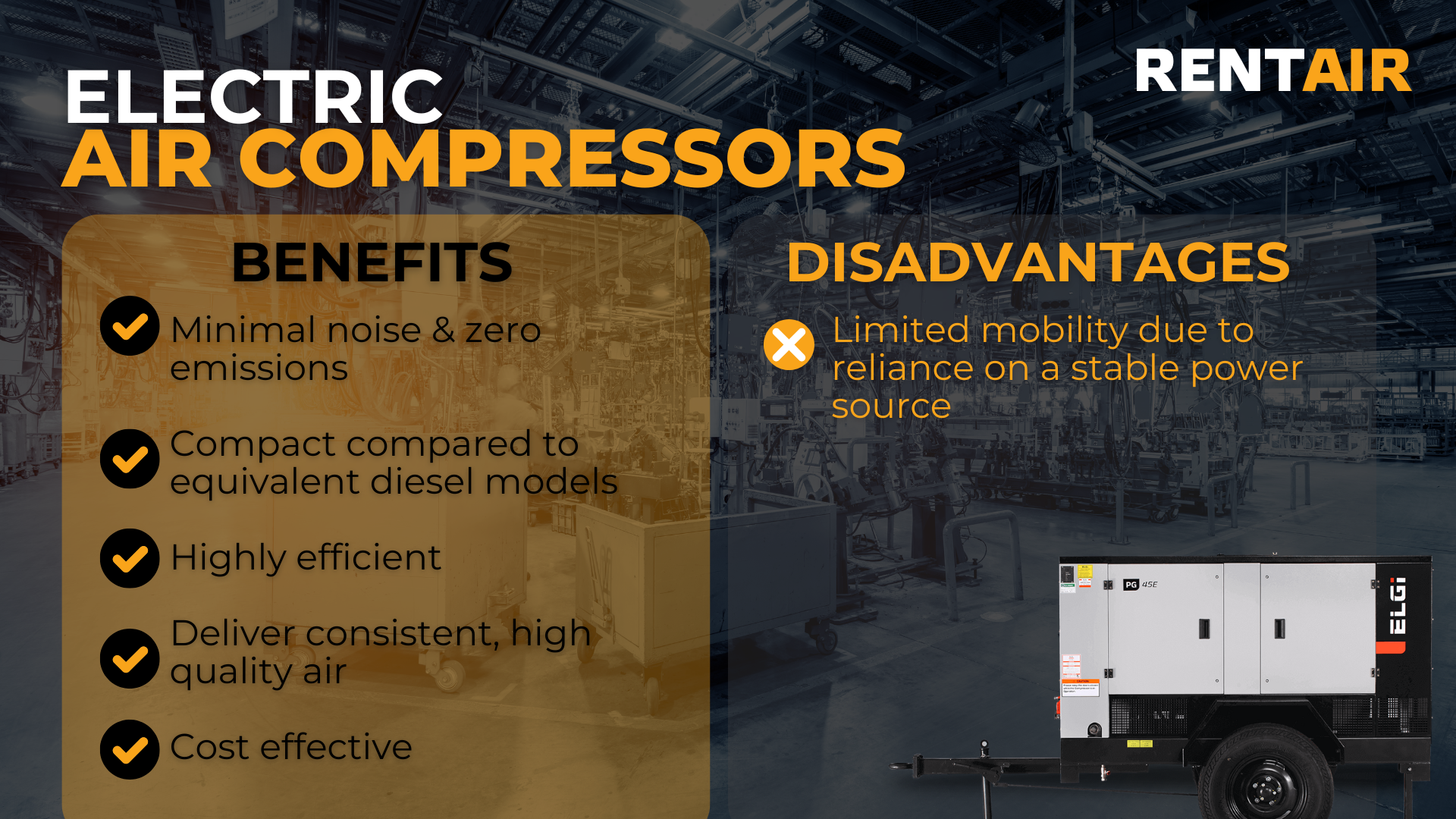 Benefits and disadvantages of electric air compressors