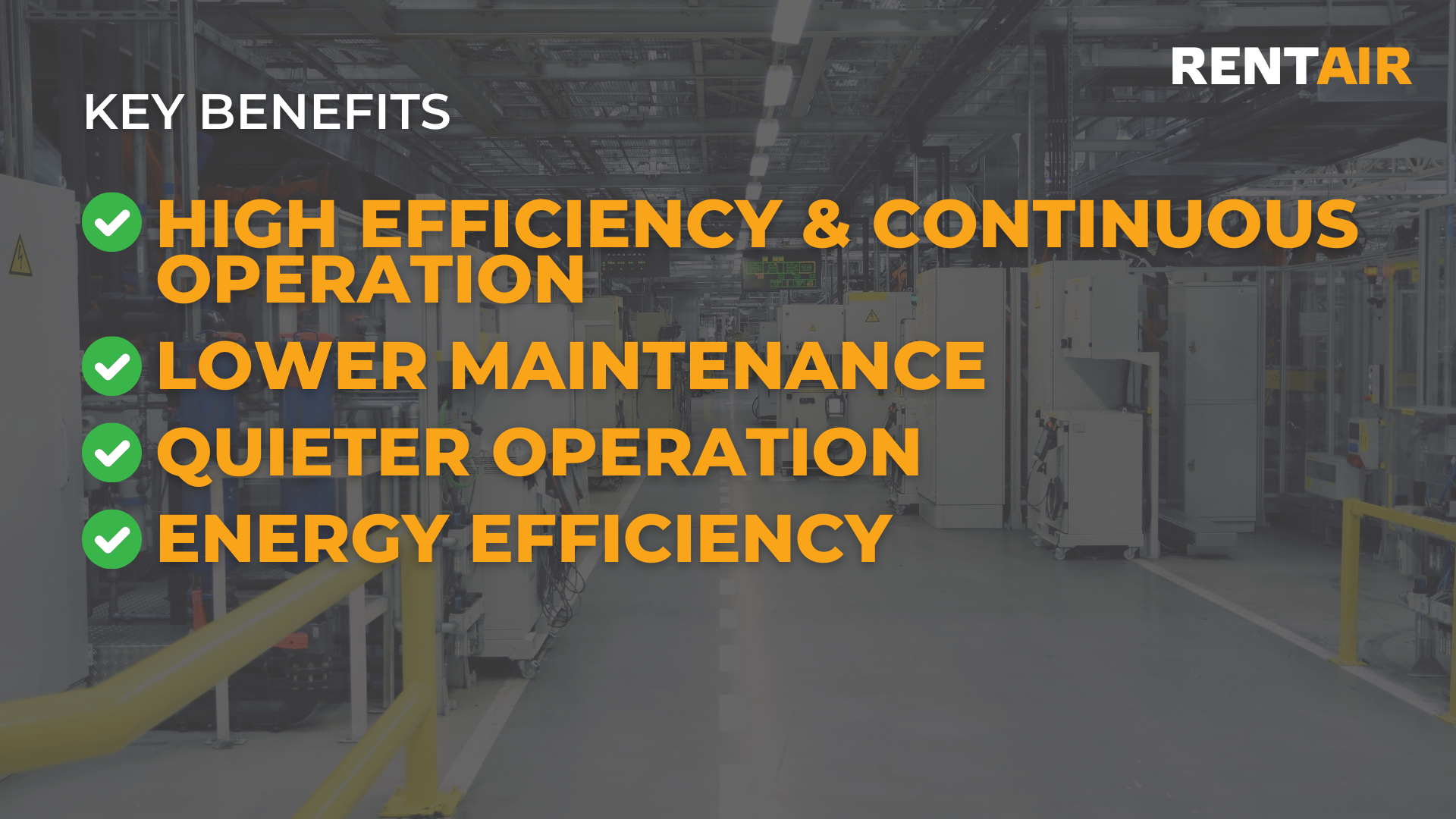 Key benefits of rotary screw compressors